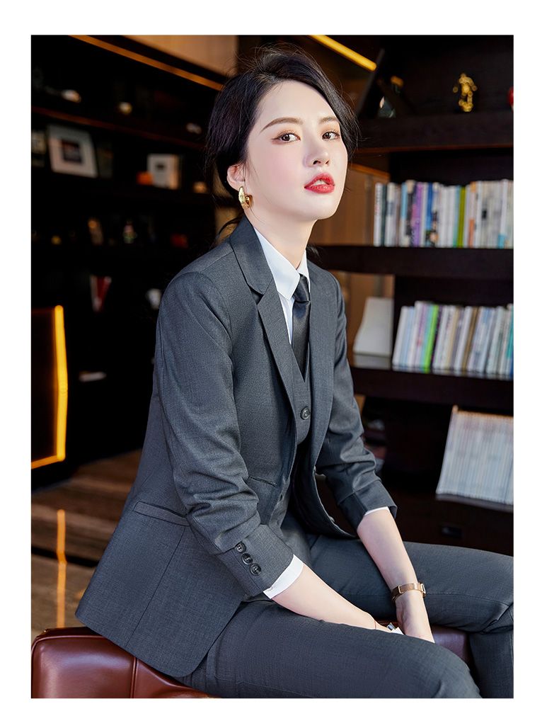 职业装套装女春秋2023气质时尚西装三件套面试正装修身工作服