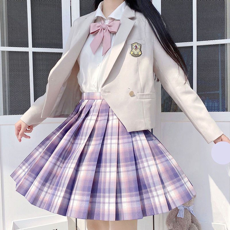 全套JK西服套装学院风制服裙秋冬西装原创女学生校供感一整套