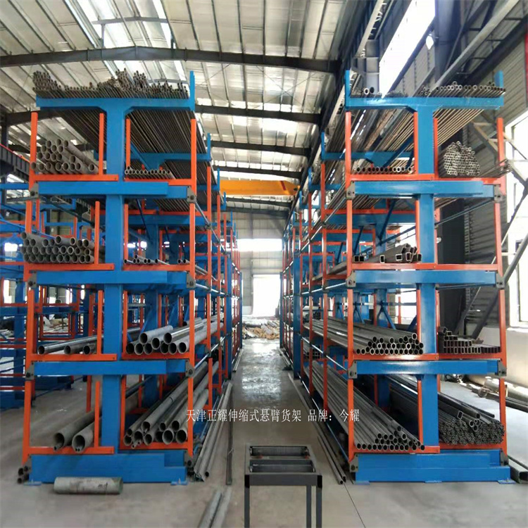 管材存放节省空间方法 伸缩悬臂式货架规格选择 6米钢管架子