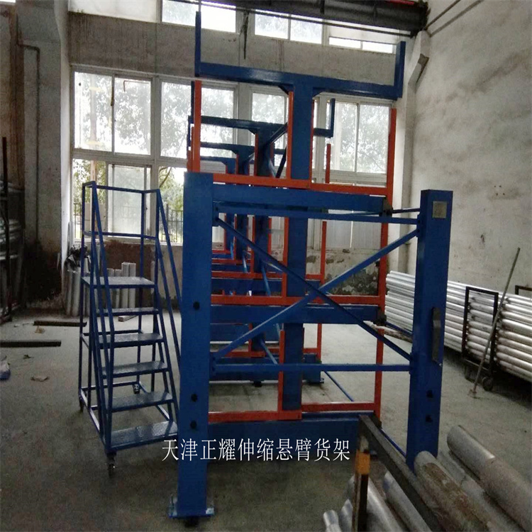 无缝钢管镀锌管存储图片 伸缩悬臂货架承重选择