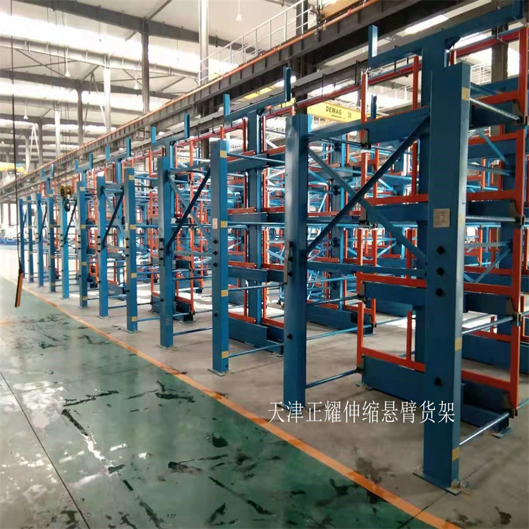 矩形管多层放置架 手摇伸缩式管材货架表格 高承重圆钢架
