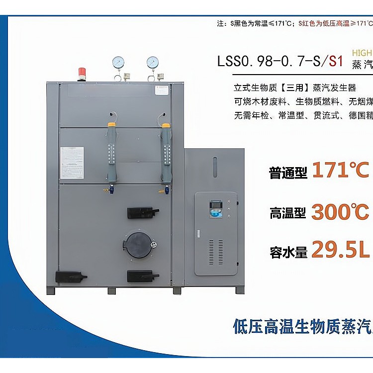 生物质低压高温立式1.0吨免检蒸汽发生器
