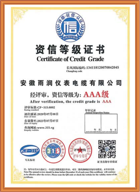 资信等级证书