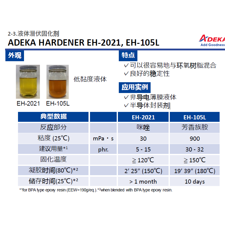 ADEKA艾迪科液体潜伏固化剂EH-2021EH-105L