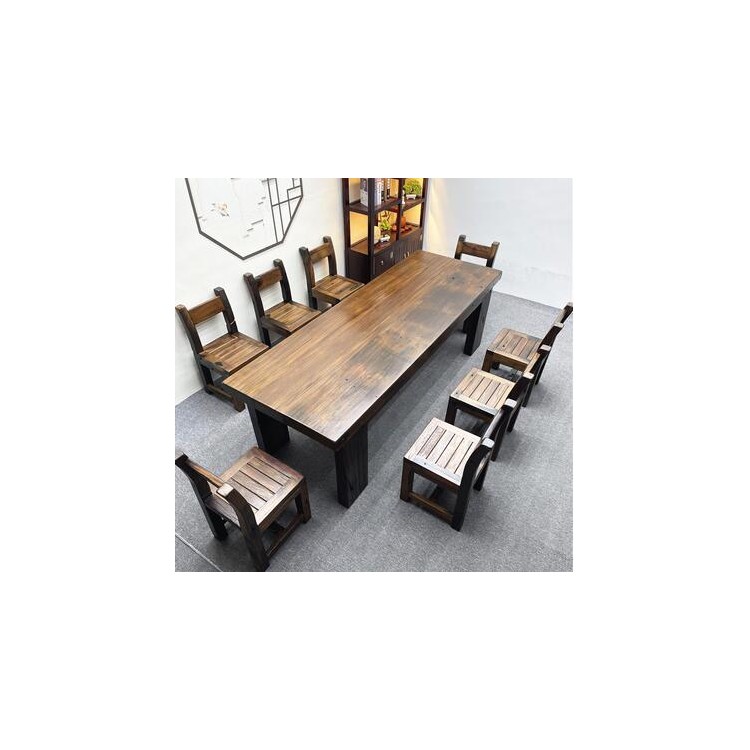 老船木餐桌椅子实木餐厅家具吃饭桌简约餐台