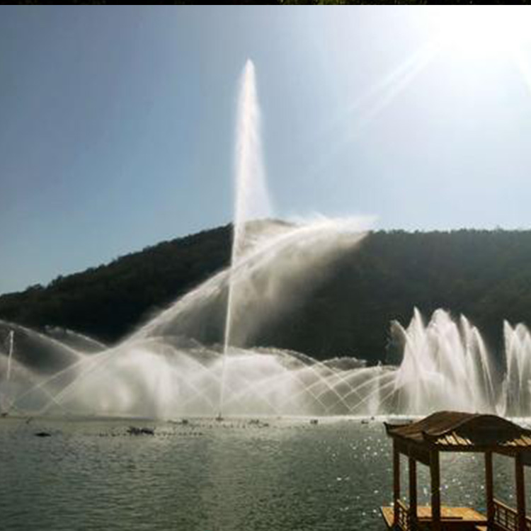 湖面喷泉