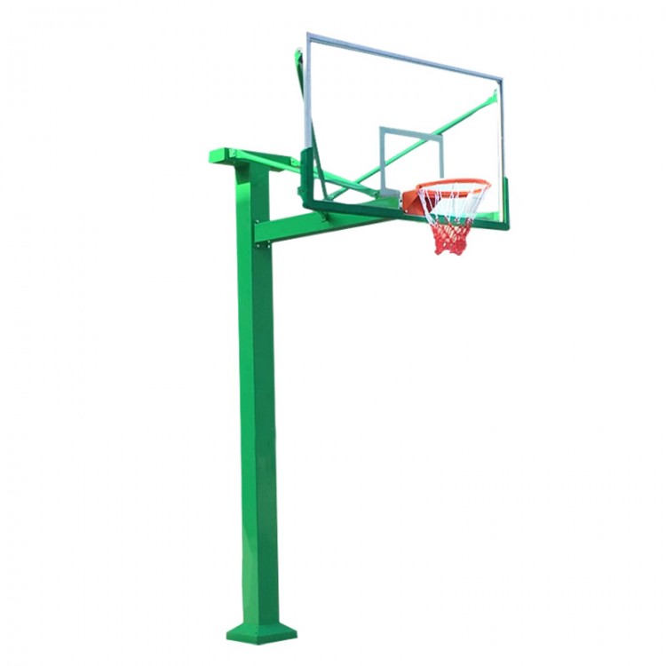 康达固定式户外篮球架钢化玻璃室外篮球架