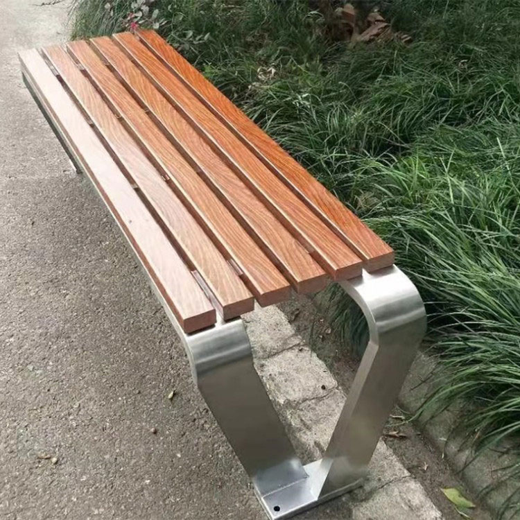 户外公园椅室外不锈钢座椅景区休闲长凳创意无靠背铁艺