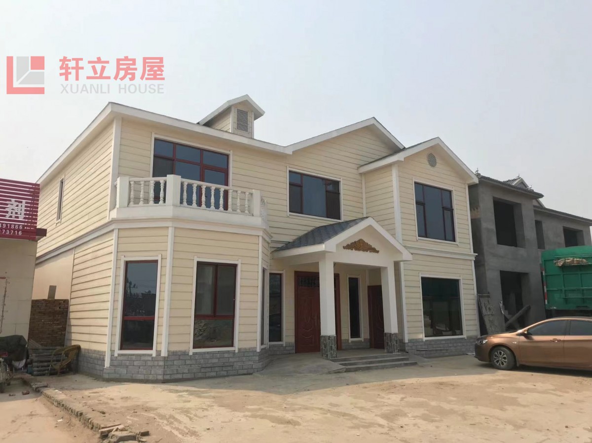 Handan Light-Gauge Steel Villa Construction, Two-Story Light-Gauge Steel Structure Houses with Seismic and Wind Resistance