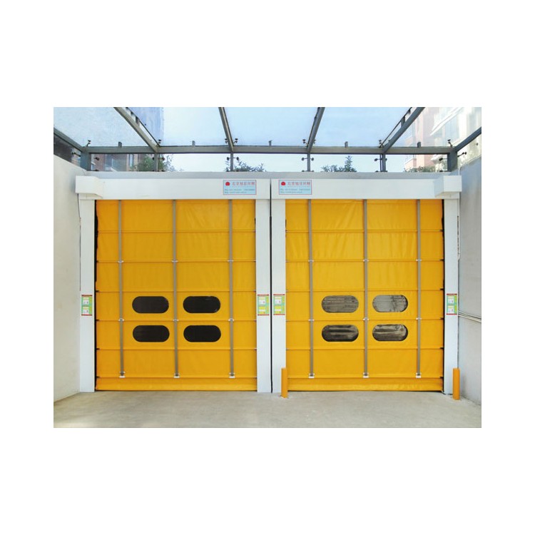 厂家直销PVC快速堆积门自动感应升降抗风车库堆积门自动升降门