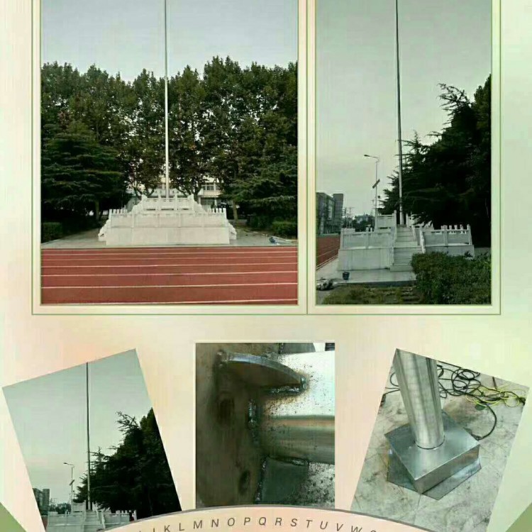 上海项目旗杆工地三支变径旗杆上海铝合金旗杆304金属锥形旗杆