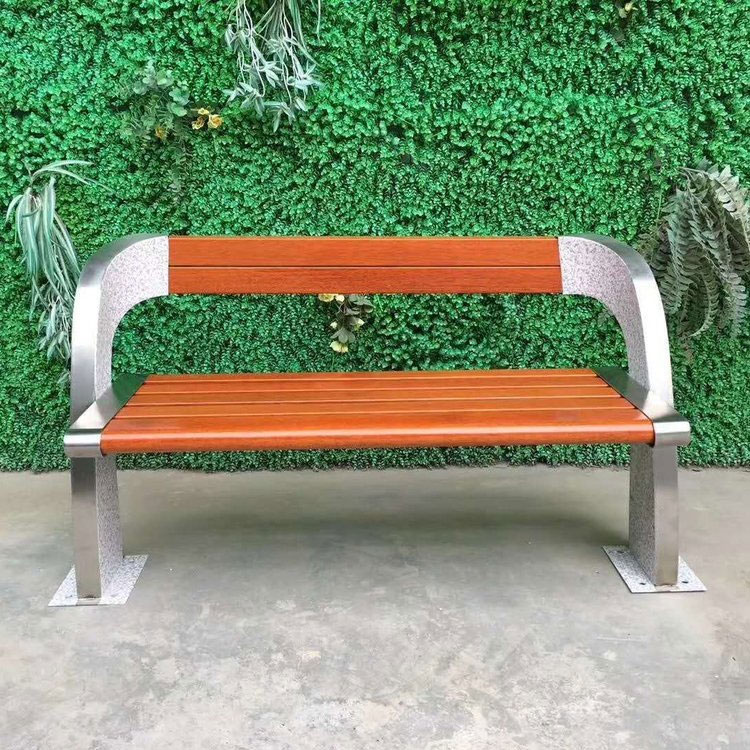 不锈钢公园椅户外园林景观座椅室外长条异形定制重竹木