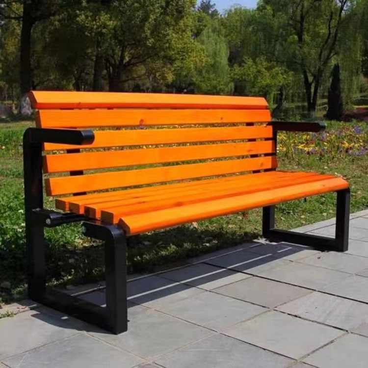 户外公园椅不锈钢异形景观座椅铁艺菠萝格竹木园林椅景区造型坐凳
