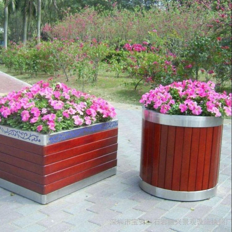 定制防腐木花箱木质长方形正方形组合景观实木成品户外绿化种植箱