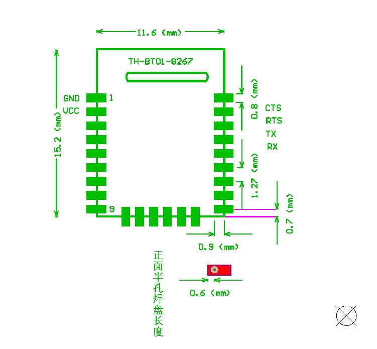 低功耗蓝牙模组尺寸图