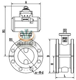 D641F46气动衬氟蝶阀 (法兰连接)