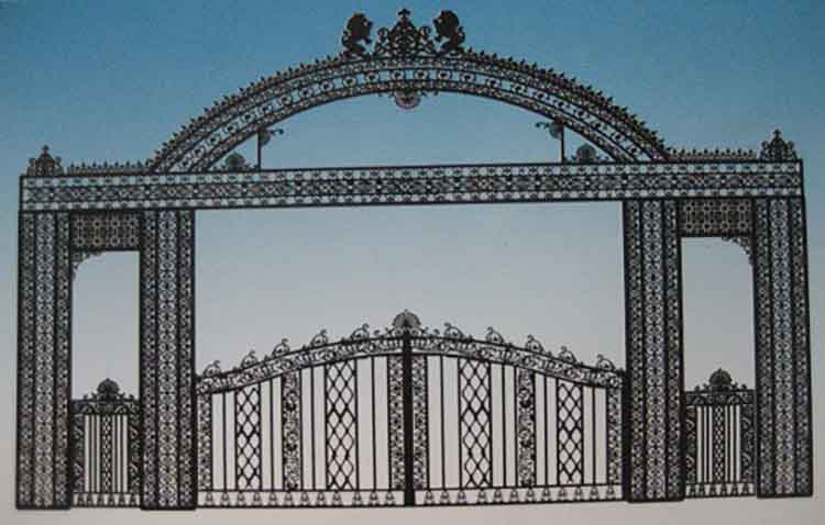 凯旋门 加厚防盗 小区推拉门 造型新颖