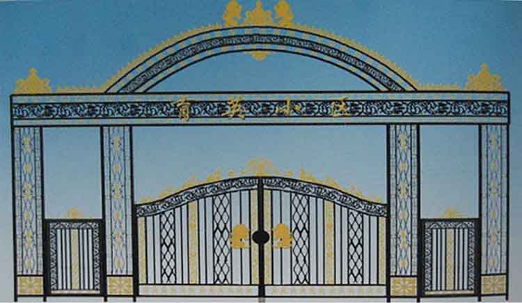 凯旋门 厂家定制铁艺大门 别墅庭院双开门