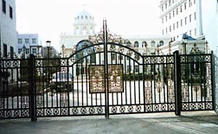 小区铁艺大门 别墅小区自建房围墙大门设计定制