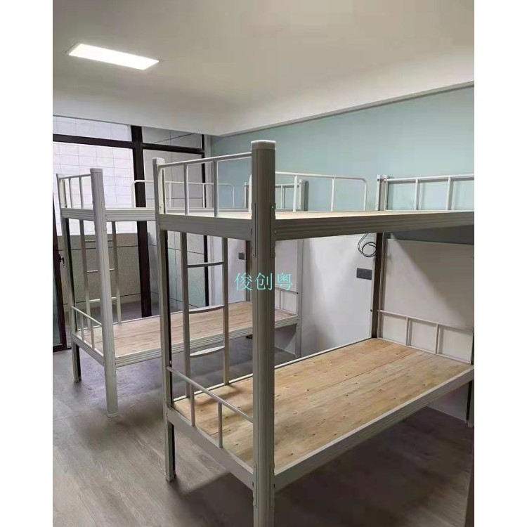 江門寢室學生高低床宿舍鐵架子床批發鐵板雙層床廠家