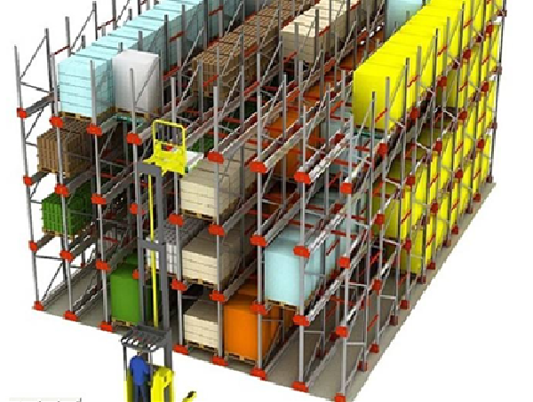 穿梭式货架定做仓库半自动穿梭车货架