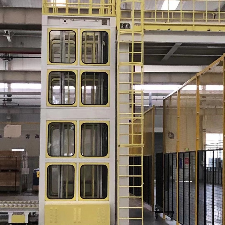 Reciprocating freight elevator