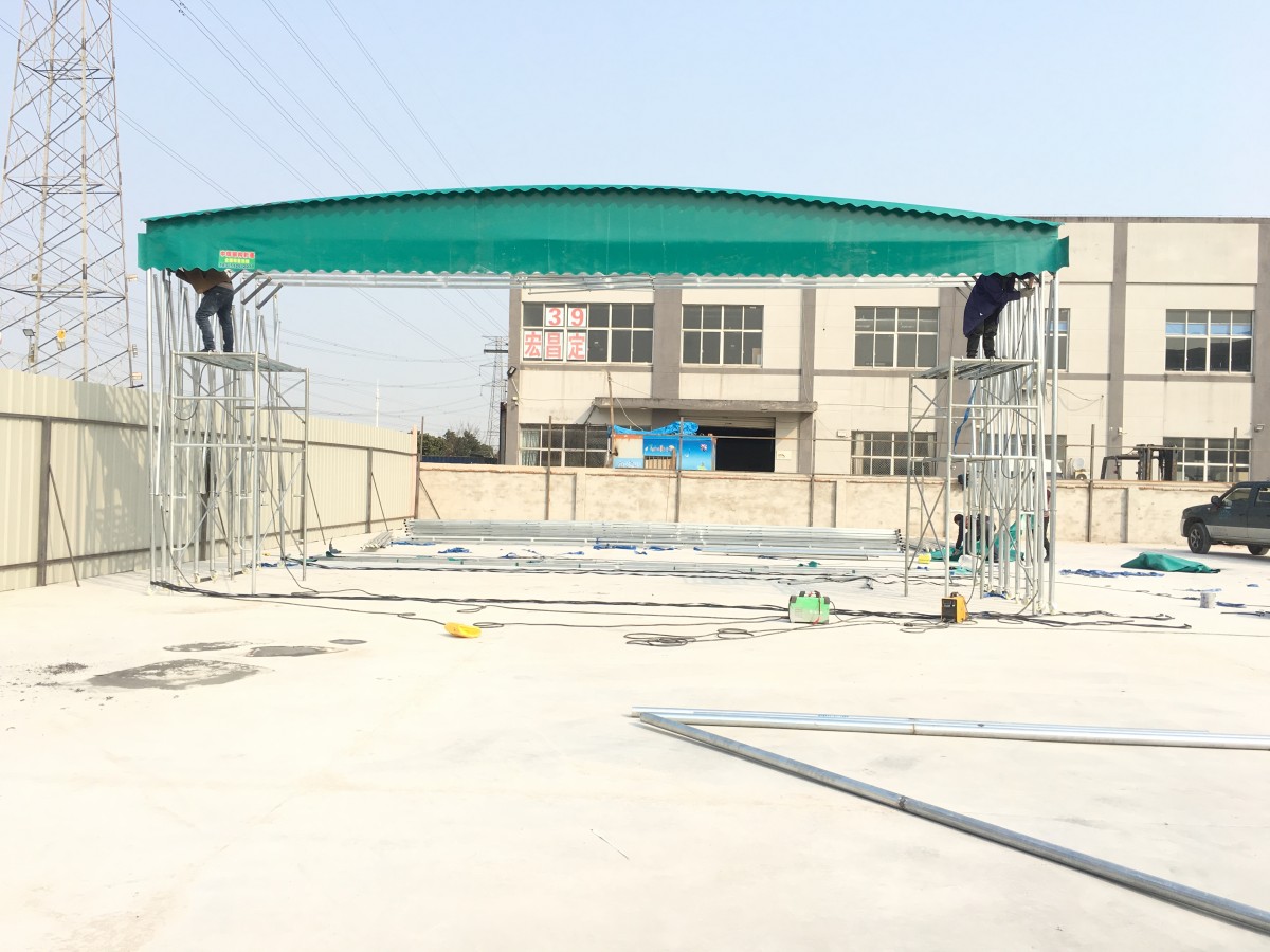 拓图大型室外架空雨棚,推拉雨棚,仓储物流棚支持定制