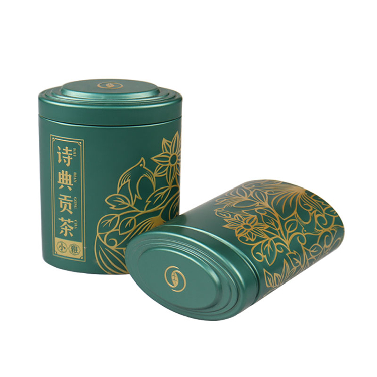 椭圆形绿茶铁盒铁罐包装