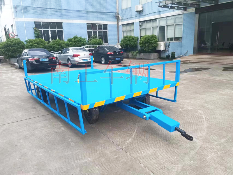 5吨下翻护栏型平板拖车无动力牵引工具拖车