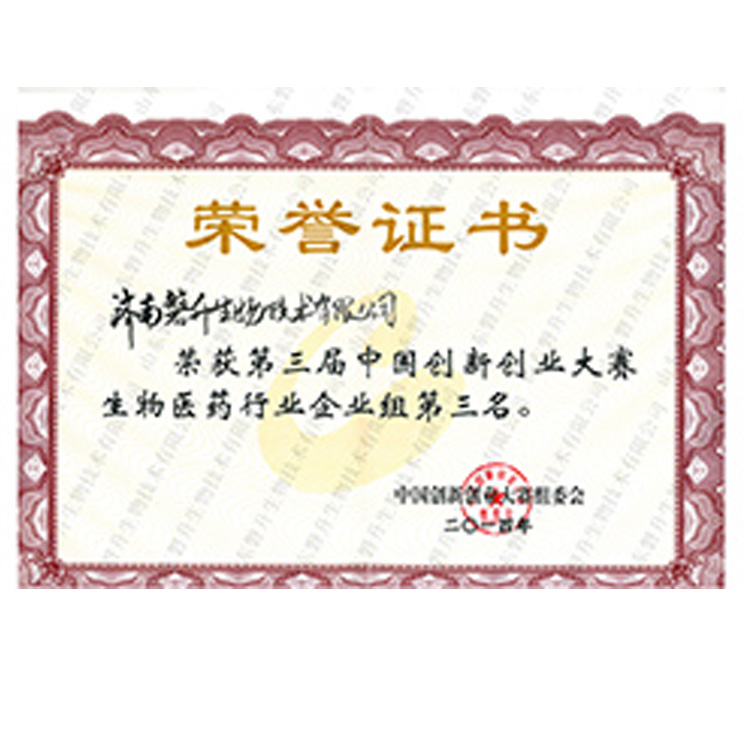 荣获中国创新创业大赛第三名