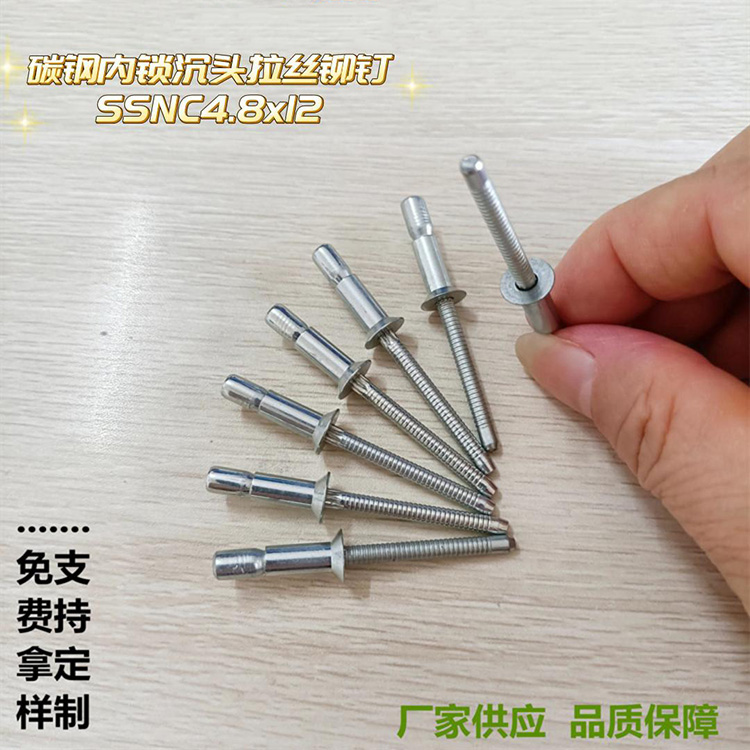 Carbon steel internal locking countersunk dome rivets, cup head flat rivets for car battery applications