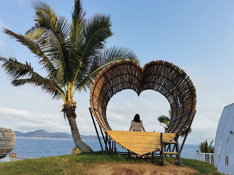 打卡景观 爱心座椅 观景座椅 海景网红椅