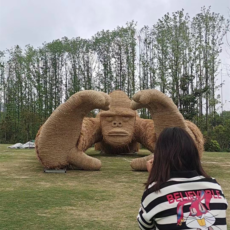 稻草手势大猩猩 趴着的大猩猩