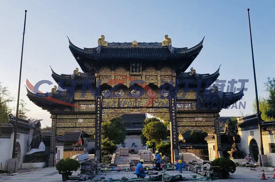 Shanghai Jiading Cao Wang Chan Temple Flagpole