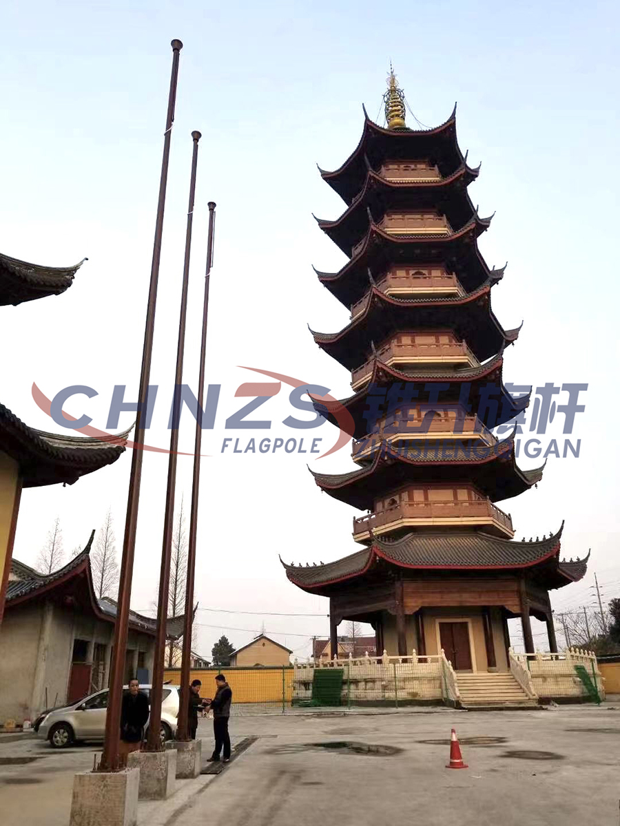 Shanghai Jiading Wu Xing Temple Flagpole