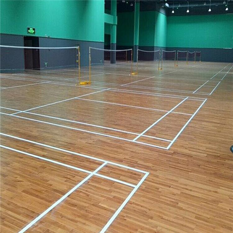羽毛球场运动木地板生产安装 PVC地胶含画线