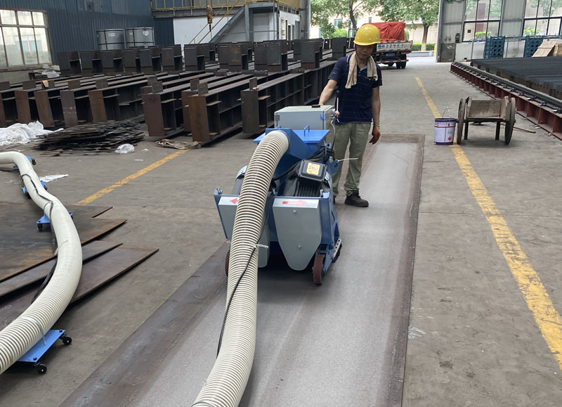 路面抛丸机清理钢板