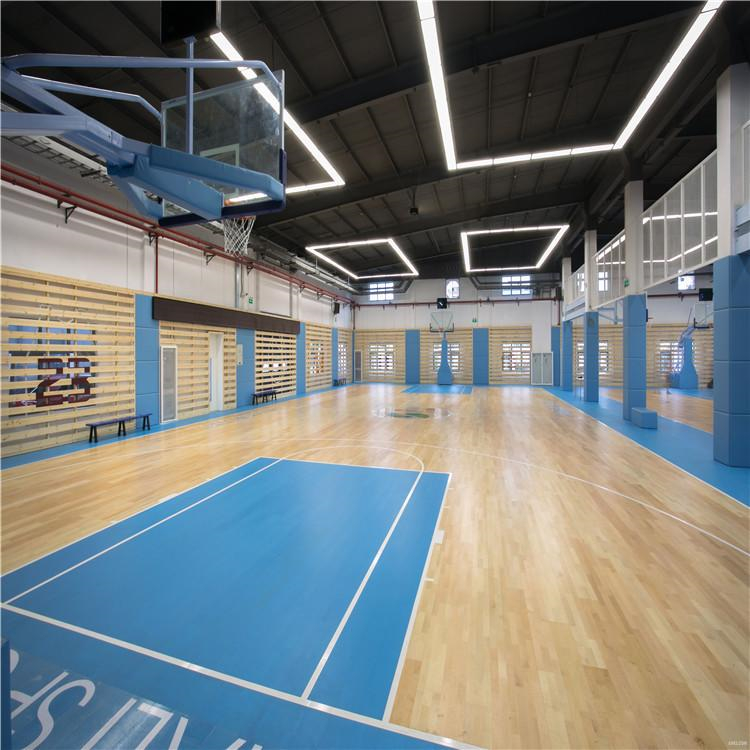 篮球场运动木地板羽毛球场实木地板销售安装