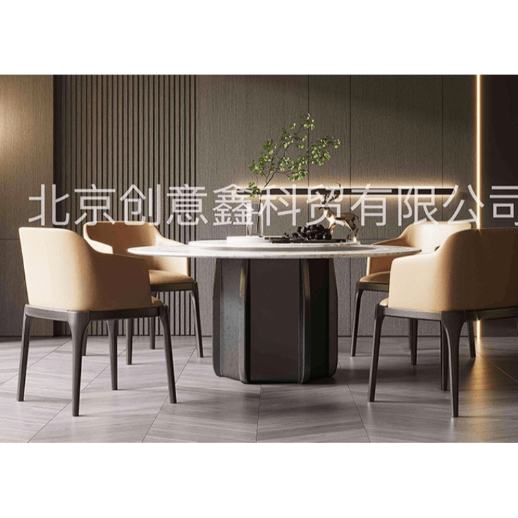 轻奢餐桌椅意式简约椭圆形电动餐桌寿司机现代简约客厅餐桌椅