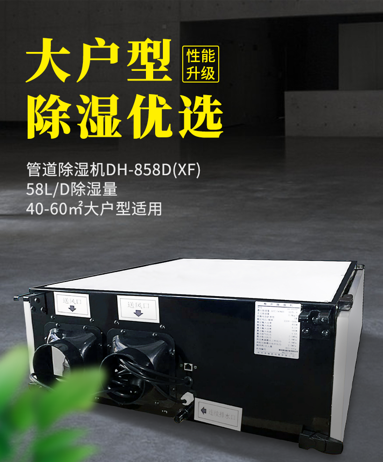Basement Dehumidification Pipe DH-858D(XF) Air System Pipe Extractor