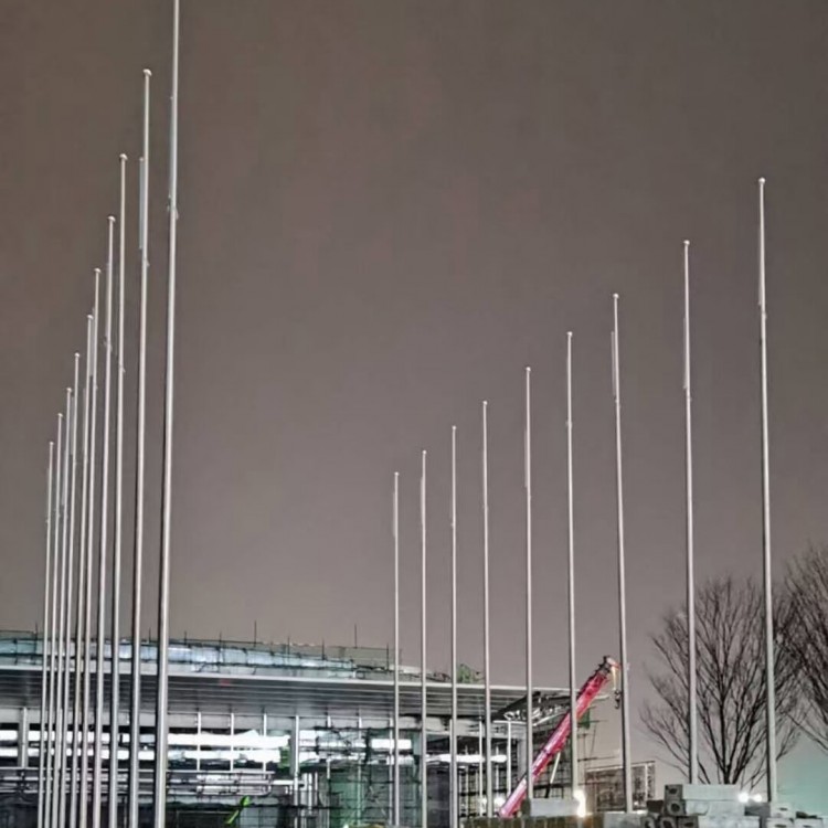 泰安市工程项目部旗杆三节式旗杆一体成型旗杆内置式旗杆