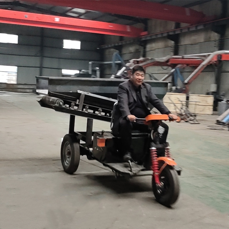 Multi-functional Three-Wheeled Material Transport Cart, Small Electric Feeding Cart, 0.5 Cubic Meter Inclined Hopper Discharge Cart