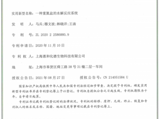 A hydrolysis reaction system of a diazonium salt