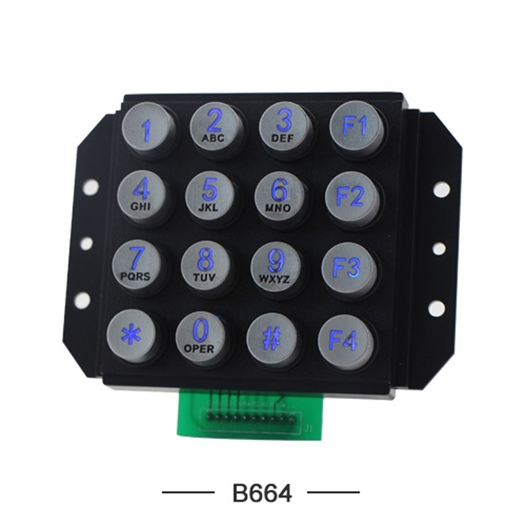 自助货币机锌合金透光16位键盘B664