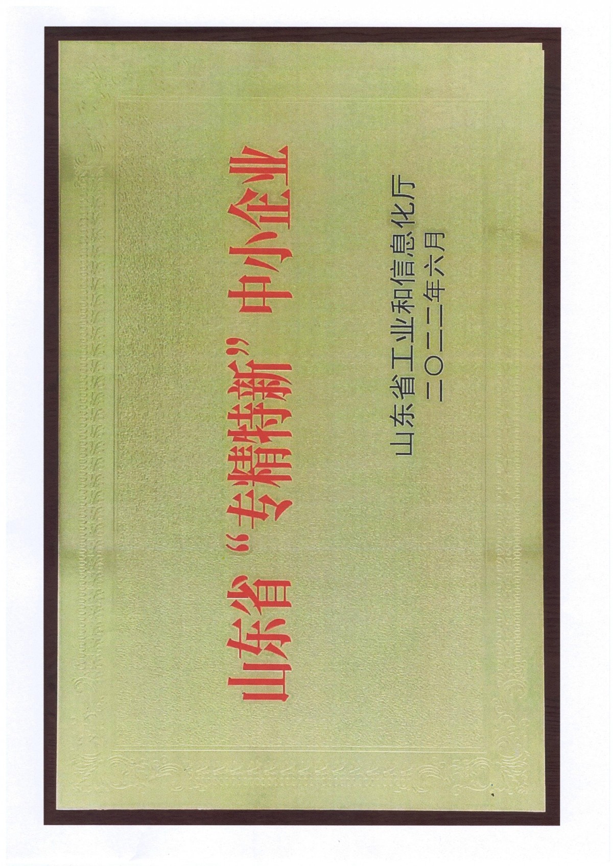 山东省“专精特新”中小企业