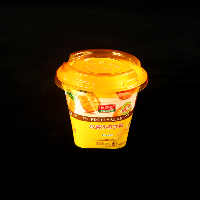 水果沙拉酸奶冰激凌果酱盒子 带盖PP塑料杯一次性