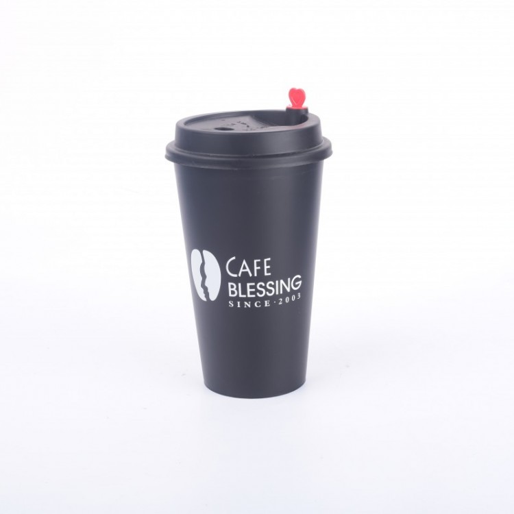 咖啡茶饮打包杯子带盖 一次性PP塑料杯