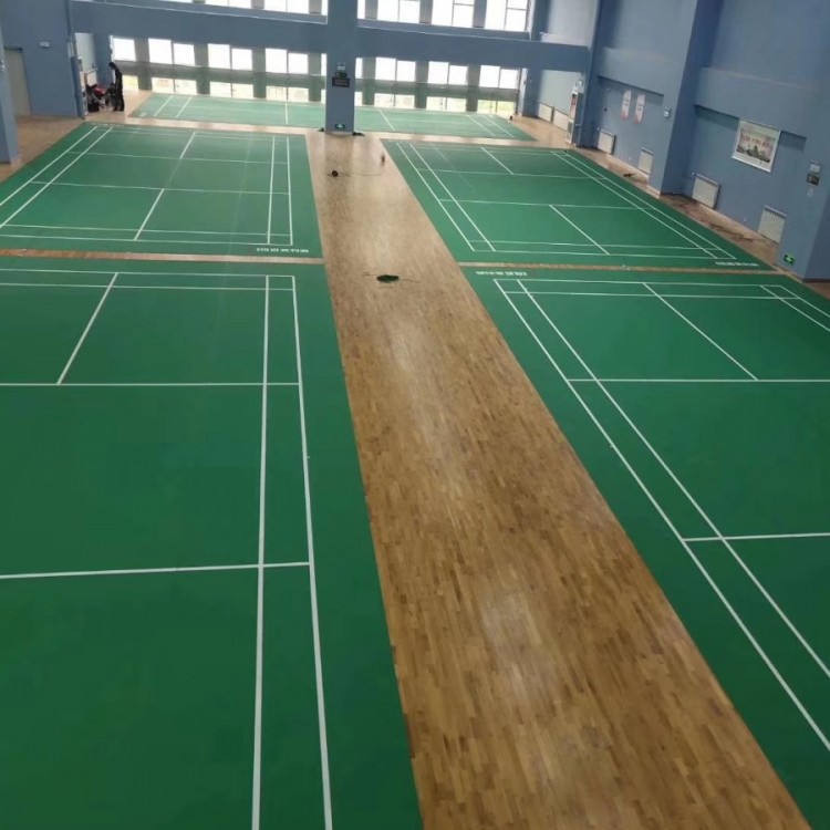 体育场馆羽毛球场地板 羽毛球场建设 pvc塑胶地板安装