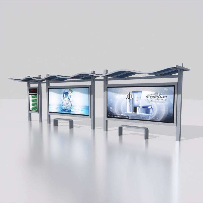 铝合金公交车站候车亭 乡村简约款式 滚动换画灯箱 按需定制