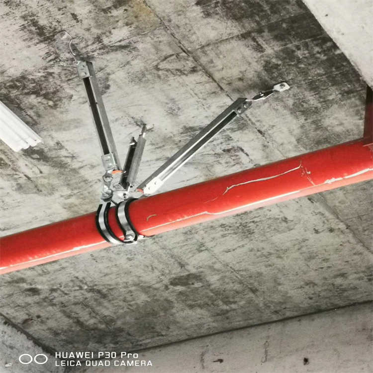湖北咸宁建筑机电管线抗震支吊架单管双向抗震支架生产厂家